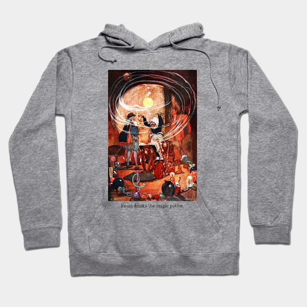 Faust Johann Wolfgang von Goethe Faust Drinks the Magic Potion Hoodie by buythebook86